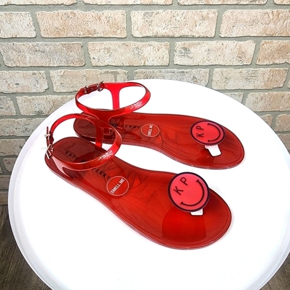 KATY PERRY Scented Red Jelly Sandals Size 10 - Picture 8 of 8